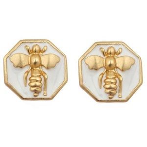 Fornash for Lilly Pulitzer White/Gold Bee earrings